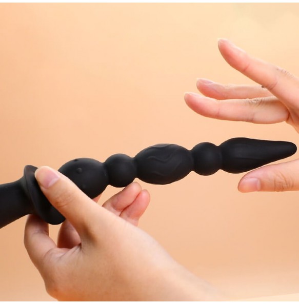 MizzZee - Pleasure Vibrating Anal Beads (Chargeable - Black)